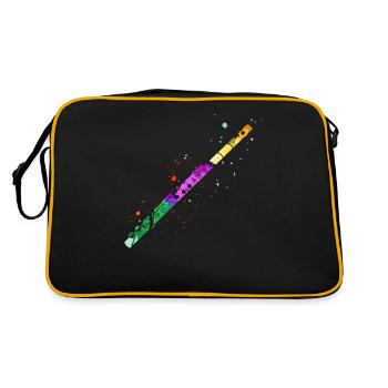 Flute, Playing the flute, - Retro Bag - black/gold - Back