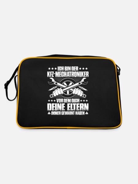 KFZ-Mechatroniker Car Mechanic Auto Mechanic - Retro Tasche - Schwarz/Gold - Hinten