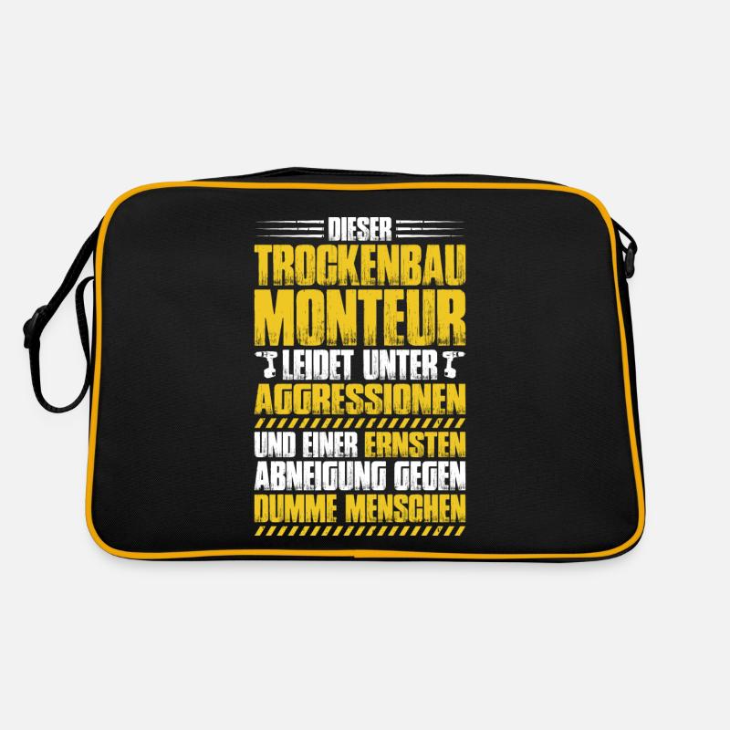 Trockenbaumonteur Trockenbau Drywaller Retro Tasche