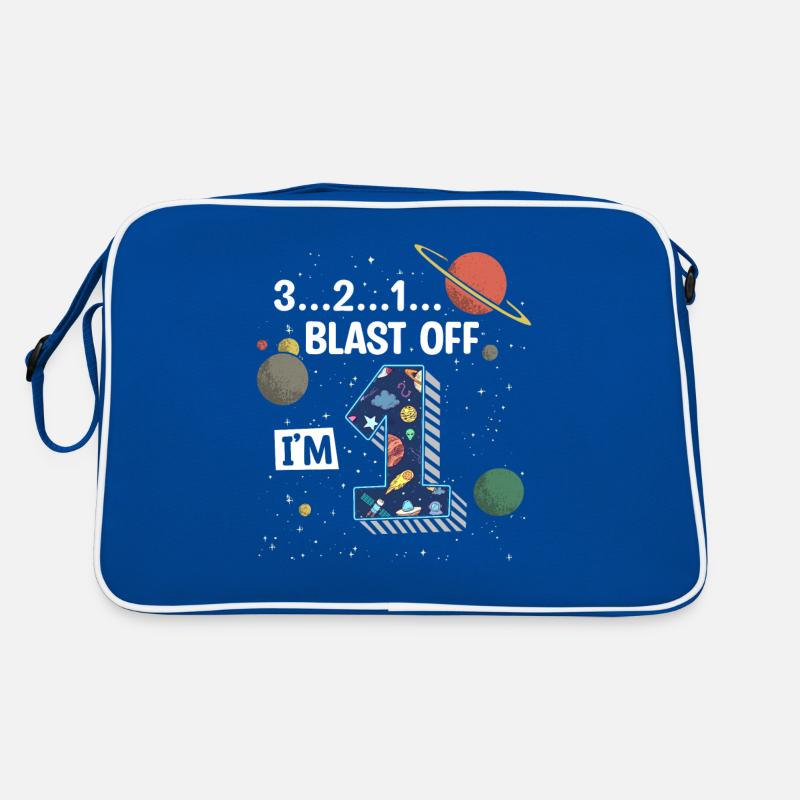 Blast Off I'm 1 year old, 1st birthday Retro Bag
