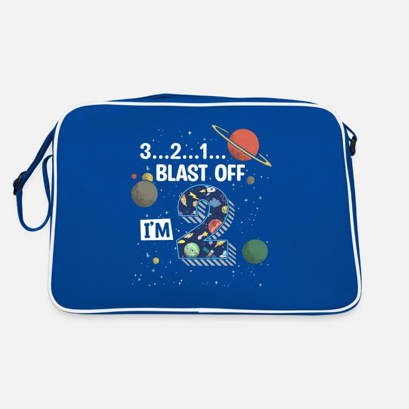 Blast Off Ich Bin2 Jahre Alt, 2. Geburtstag Retro Tasche