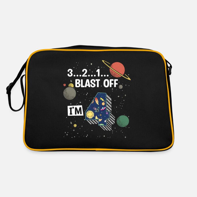 Blast Off Ich Bin 4 Jahre Alt, 4. Geburtstag Retro Tasche