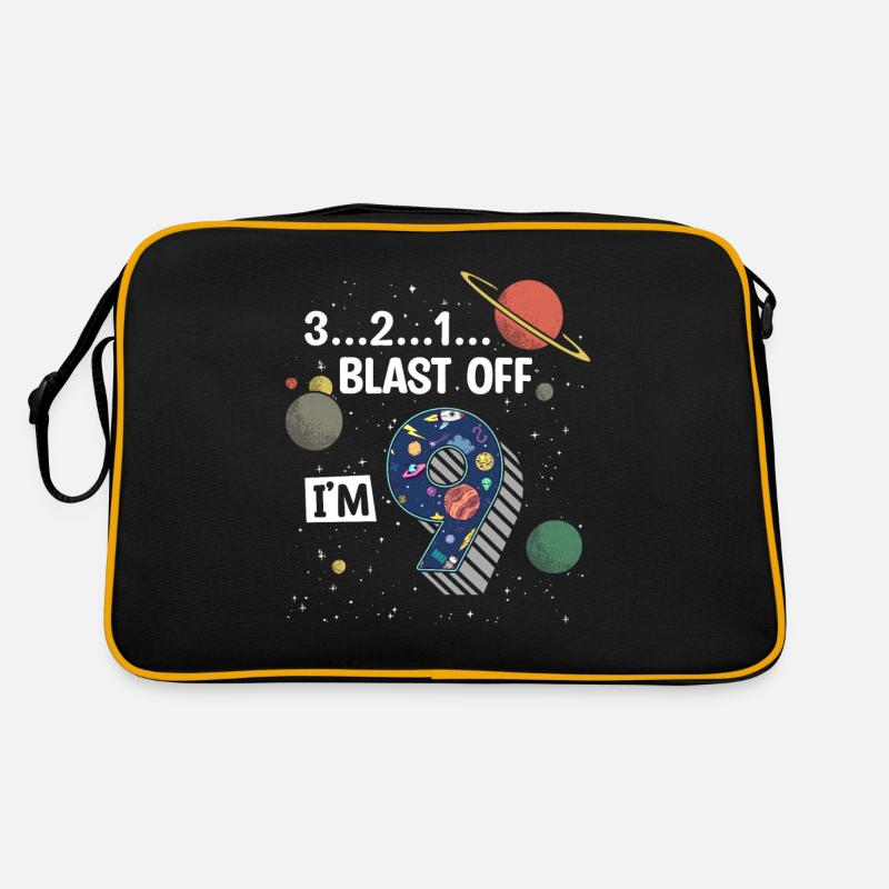 Blast Off Ich Bin 9 Jahre Alt, 9. Geburtstag Retro Tasche