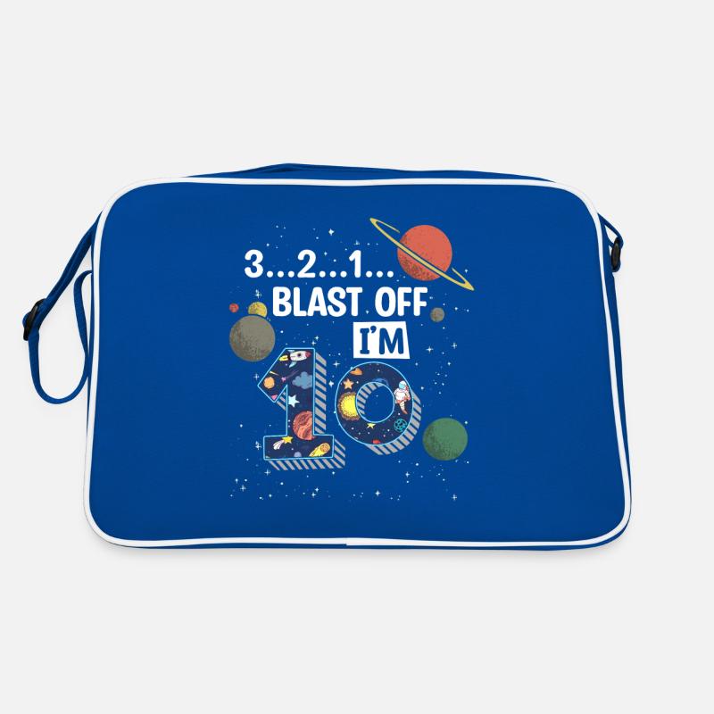 Blast Off I am 10 years old, 10th birthday Retro Bag