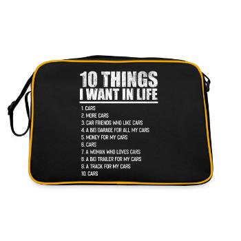 Car lover, car guy gift, car collector - Retro Bag - black/gold - Back