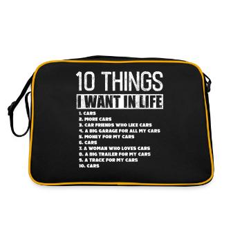 Car lover, car guy gift, car collector - Retro Bag - black/gold - Back