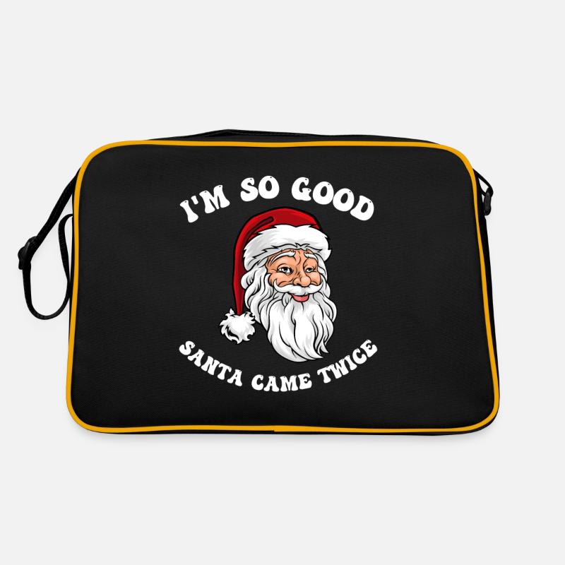 Ich bin so gut Santa Came Twice Hemd, freches Paar - Retro Tasche - Schwarz/Gold