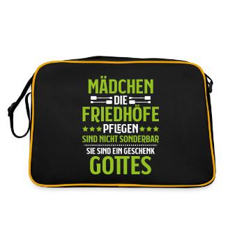 Friedhofsgärtner Friedhof Cemetery Gardener - Retro Tasche - Schwarz/Gold - Hinten