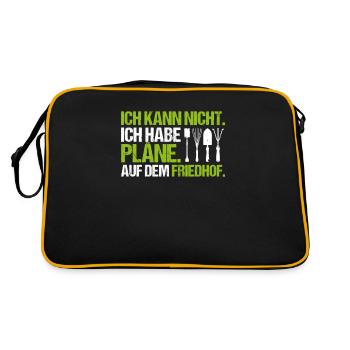 Friedhofsgärtner Friedhof Cemetery Gardener - Retro Tasche - Schwarz/Gold - Hinten