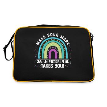 Machen Sie Sich Einen Zeichen Und Sehen Sie - Retro Tasche - Schwarz/Gold - Hinten