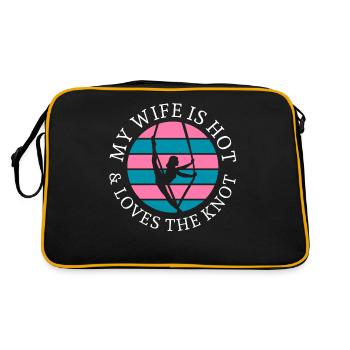 Luftsieger. Luftseide - Retro Tasche - Schwarz/Gold - Hinten