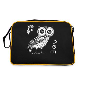 Hibou d’Athéna, mythologie grecque - Sac Retro - noir/or - Dos