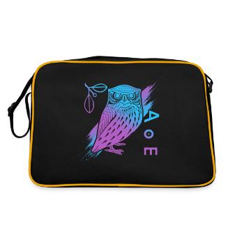 Hibou d’Athéna, mythologie grecque - Sac Retro - noir/or - Dos
