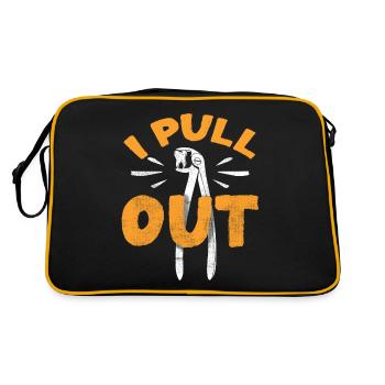 Zahnarztstudent, Ich Ziehe Aus - Retro Tasche - Schwarz/Gold - Hinten