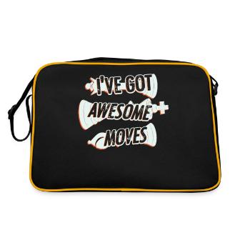 échecs, joueur d’échecs, citation d’échecs - Sac Retro - noir/or - Dos