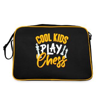 échecs, joueur d’échecs, citation d’échecs - Sac Retro - noir/or - Dos