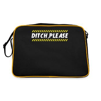 Baggerfahrer, Grabe Sachen Aus - Retro Tasche - Schwarz/Gold - Hinten