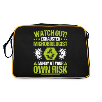Microbiology Microbiologist Biology Biologist - Retro Bag - black/gold - Back