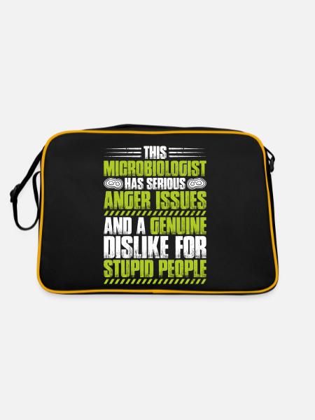 Microbiology Microbiologist Biology Biologist - Retro Bag - black/gold - Back