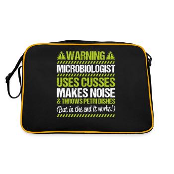 Microbiology Microbiologist Biology Biologist - Retro Bag - black/gold - Back