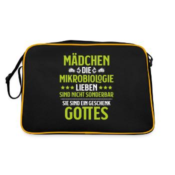 Mikrobiologie Mikrobiologe Biologie Biologe - Retro Tasche - Schwarz/Gold - Hinten