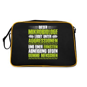 Mikrobiologie Mikrobiologe Biologie Biologe - Retro Tasche - Schwarz/Gold - Hinten