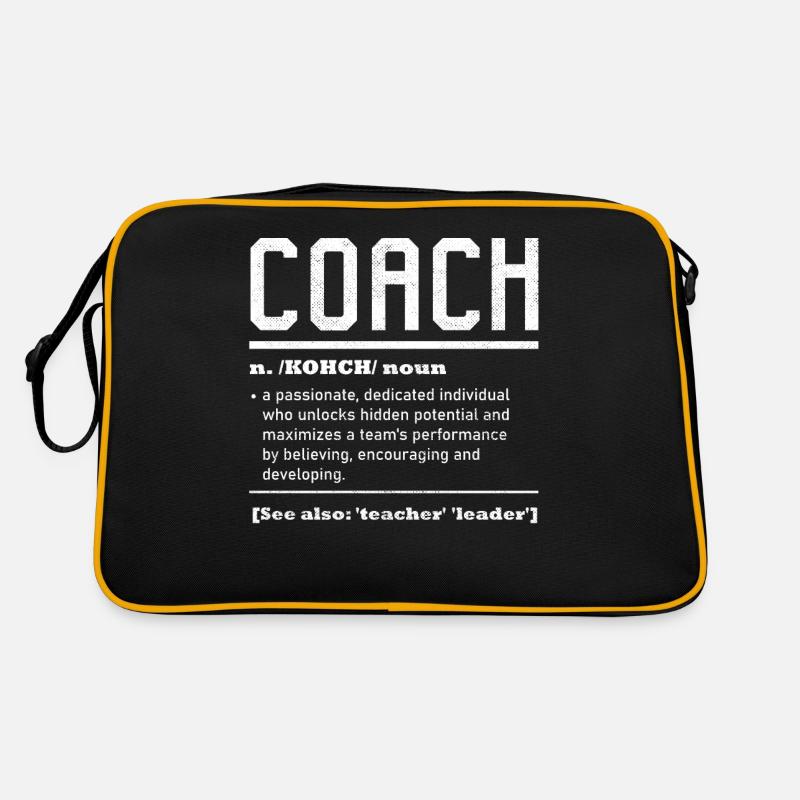 Coach Definition, Trainerteam - Retro Tasche - Schwarz/Gold