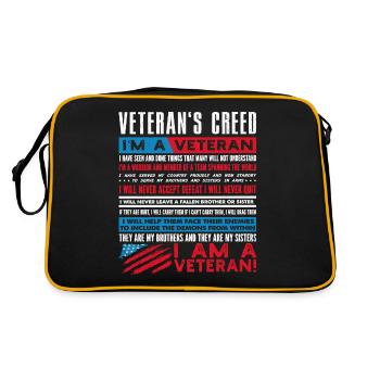 Veteranen Credo, Veteranen - Retro Tasche - Schwarz/Gold - Hinten