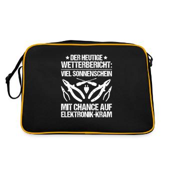 Elektroniker Elektriker Electrician Lineman - Retro Tasche - Schwarz/Gold - Hinten