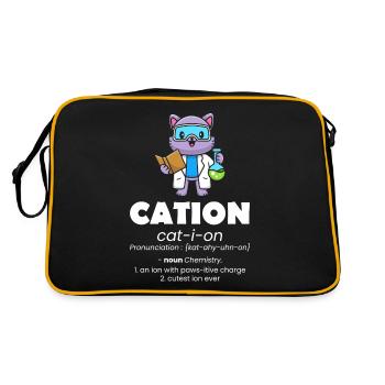 cation, cation, chemistry, chemist, laboratory - Retro Bag - black/gold - Back
