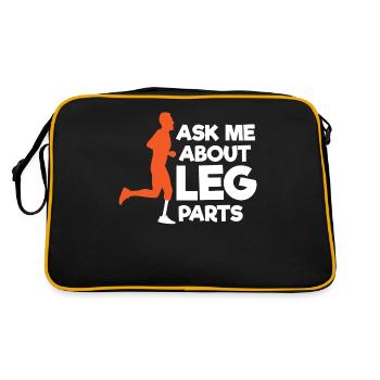 Beinprothese, Prothese, Amputierter, Amputation - Retro Tasche - Schwarz/Gold - Hinten