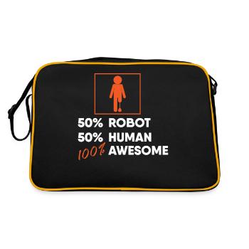 Beinprothese, Prothese, Amputierter, Amputation - Retro Tasche - Schwarz/Gold - Hinten