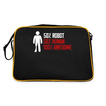 Beinprothese, Prothese, Amputierter, Amputation - Retro Tasche - Schwarz/Gold - Hinten
