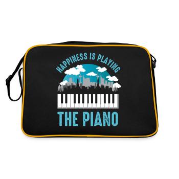 Piano Player, Musical Instrument, Player Piano - Retro Bag - black/gold - Back