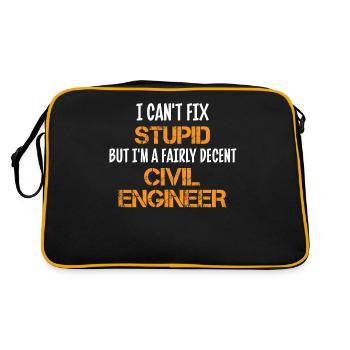 Civil Engineer, Civil Engineering - Retro Bag - black/gold - Back