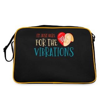 Gehörloser Stolz, Gehör, Behinderte, Taubheit - Retro Tasche - Schwarz/Gold - Hinten