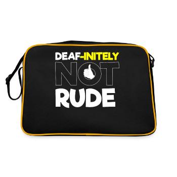 Gehörloser Stolz, Gehör, Behinderte, Taubheit - Retro Tasche - Schwarz/Gold - Hinten