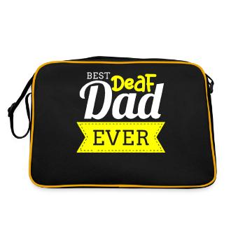 Gehörloser Stolz, Gehör, Behinderte, Taubheit - Retro Tasche - Schwarz/Gold - Hinten
