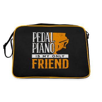 Pianiste, professeur de piano, pianiste, - Sac Retro - noir/or - Dos