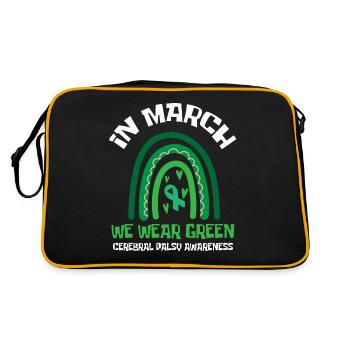 Hebral palsy, cerebral palsy consciousness - Retro Bag - black/gold - Back