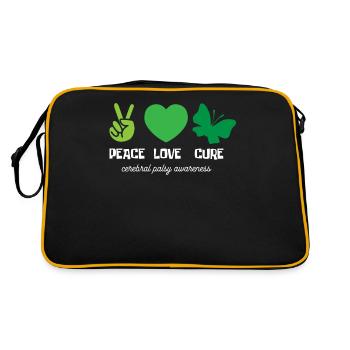 Hebral palsy, cerebral palsy consciousness - Retro Bag - black/gold - Back