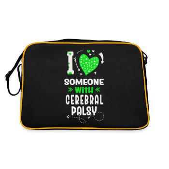 Hebral palsy, cerebral palsy consciousness - Retro Bag - black/gold - Back