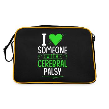 Hebral palsy, cerebral palsy consciousness - Retro Bag - black/gold - Back