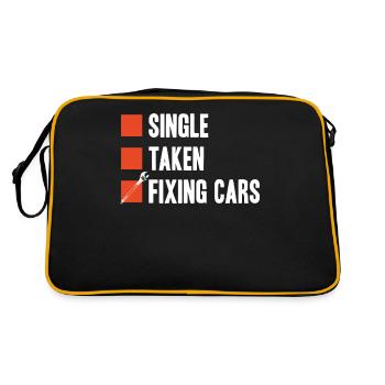 Car mechanic, mechanic, car mechanic - Retro Bag - black/gold - Back