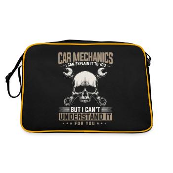 Car mechanic, mechanic, car mechanic - Retro Bag - black/gold - Back