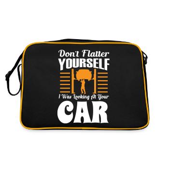 Car mechanic, mechanic, car mechanic - Retro Bag - black/gold - Back