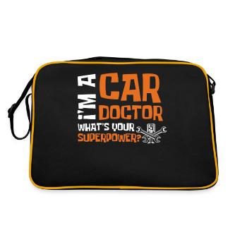 Car mechanic, mechanic, car mechanic - Retro Bag - black/gold - Back