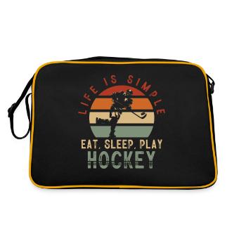 Joueur de hockey CE, bâton de hockey sur glace, hockey sur glace - Sac Retro - noir/or - Dos