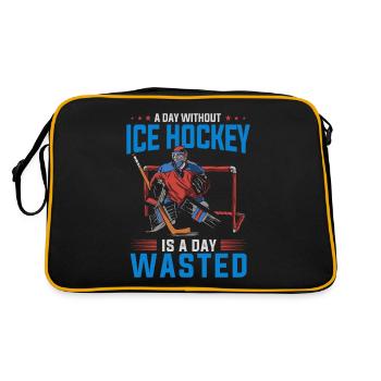 Joueur de hockey CE, bâton de hockey sur glace, hockey sur glace - Sac Retro - noir/or - Dos