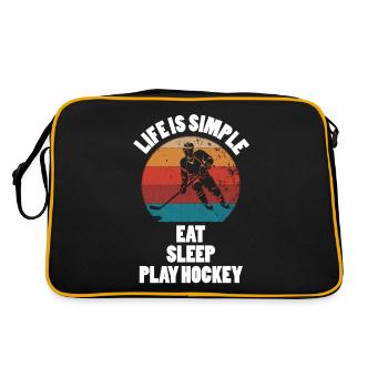 Joueur de hockey CE, bâton de hockey sur glace, hockey sur glace - Sac Retro - noir/or - Dos